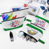 10 Pieces Cotton Canvas Makeup Bag with Zipper, Multi-Purpose Travel Toiletry Pouch, Blank DIY Craft Bag (White&Green,