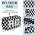 6 Pcs Checkered Makeup Bag - Preppy Cosmetic Bag Bulk, Pink Black Makeup Pouch, Personalize Travel Toiletry Organizer