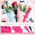 Chiisong 300 Pcs Single Flower Sleeves, Father's Day Plastic Wrapping with 6 Ribbon for Florist Supplies (White, Black,