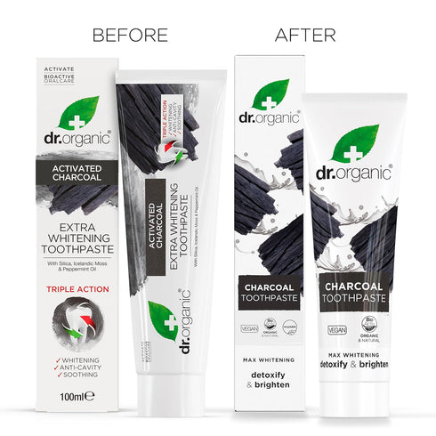 Dr Organic Charcoal Toothpaste Extra Whitening, 100ml