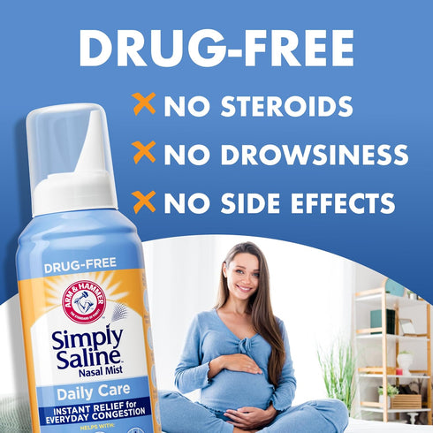 Hammer 4.4oz, 2-Pack Arm & Simply Saline Daily Care Nasal Mist Saline Nasal Spray, Drug-Free