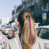 Xinnun 52 Pcs Colored Hair Feathers Extension Kit, Long Rainbow Synthetic Hair with 200 Pcs Micro Rings