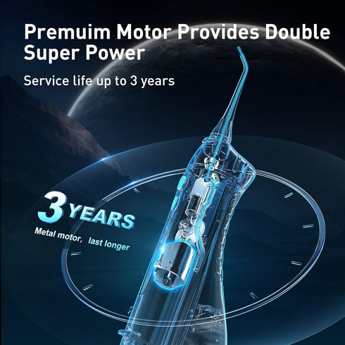 COSLUS Water Dental Flosser Teeth Pick: Portable Cordless Oral Irrigator, 300ML, IPX7 Waterproof Electric Waterflosser