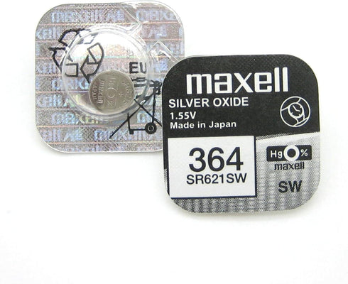 SR621SW 364 Maxell Silver Oxide Watch Battery Low Drain Replaces