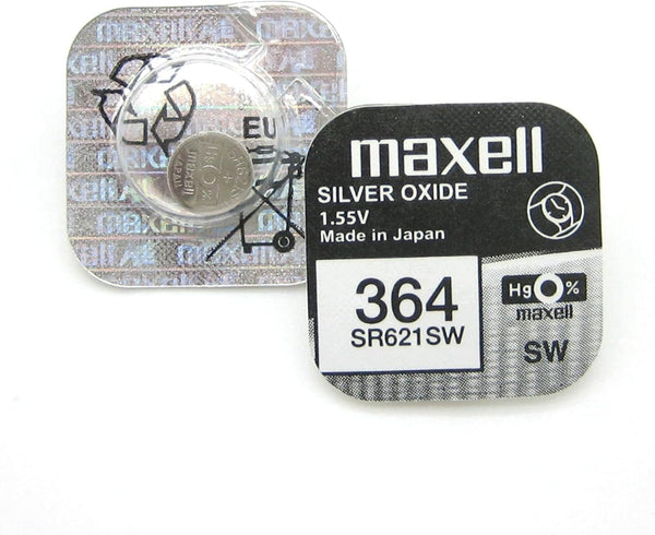 SR621SW 364 Maxell Silver Oxide Watch Battery Low Drain Replaces