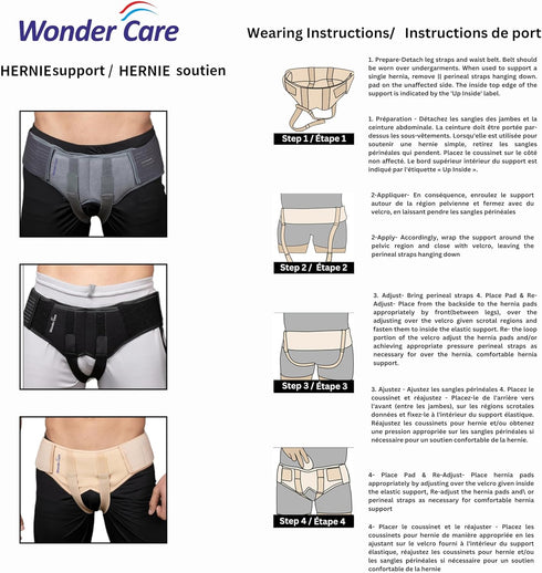 Wonder Care Inguinal Hernia Support, Post-surgery Hernia Pain Relief Truss Brace, Large