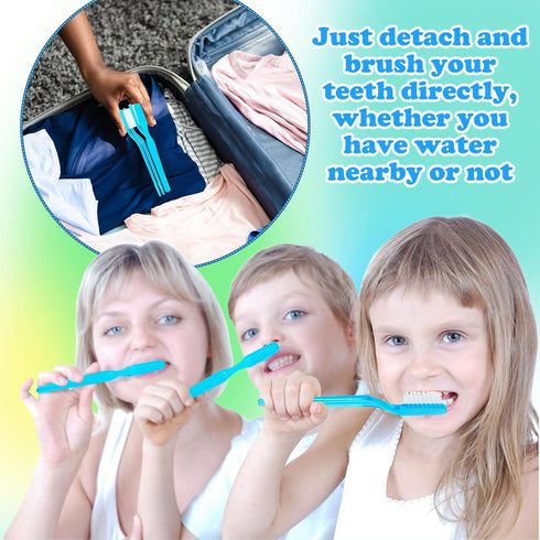 Medanera 150 Pcs Prepasted Individually Wrapped Toothbrushes Blue Plastic Disposable Soft Bristle Toothbrushes Bulk