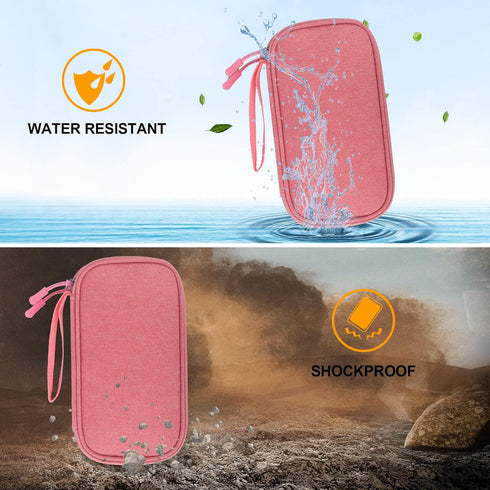 Diabetic Supplies Storage Bag, Portable Case for Glucose Meter and Insulin Pen, Pink
