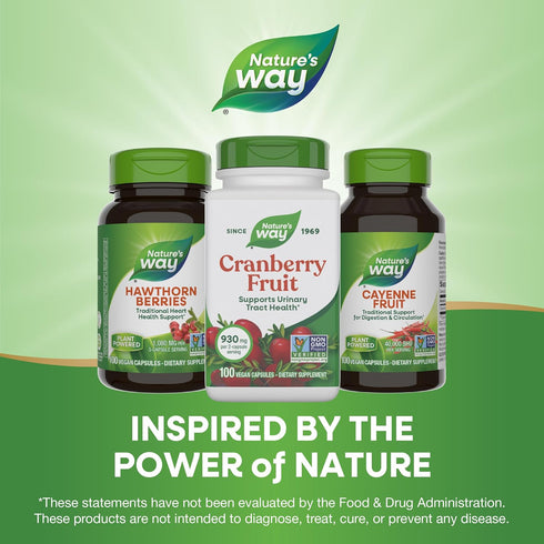 Nature's Way 930 2-Capsule 100 (Packaging Cranberry Fruit, Cranberry Supplements, Supports Urinary Tract Health*, mg