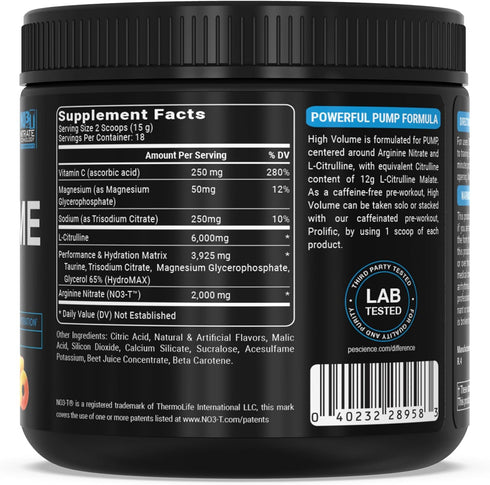 PEScience High Volume Nitric Oxide Booster Pump, Sour Peach Candy, 36 Scoops