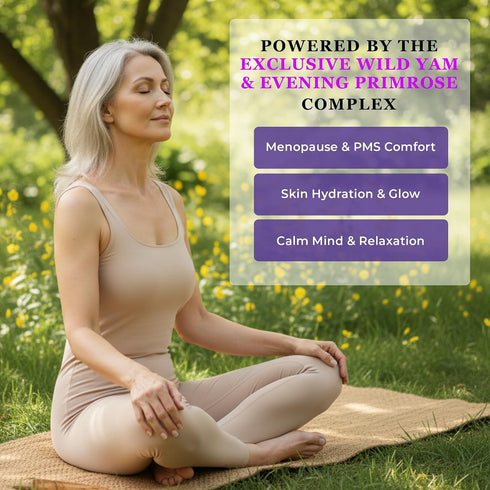 Lavender Wild Yam Cream for Women Hormone Balance, Evening Primrose infused for Menopause Support, Moisturizing Self