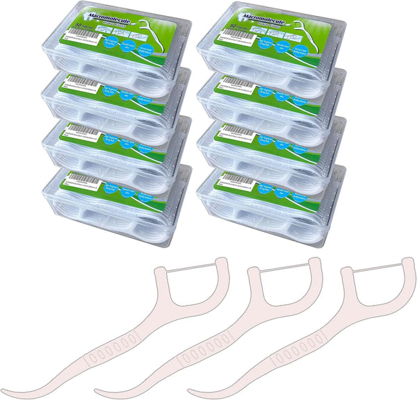 400pcs SHINEMOON Dental Floss Picks, Travel Pack for Easy Grip, Prevent Tooth Decay & Gum Disease (8-Boxes)