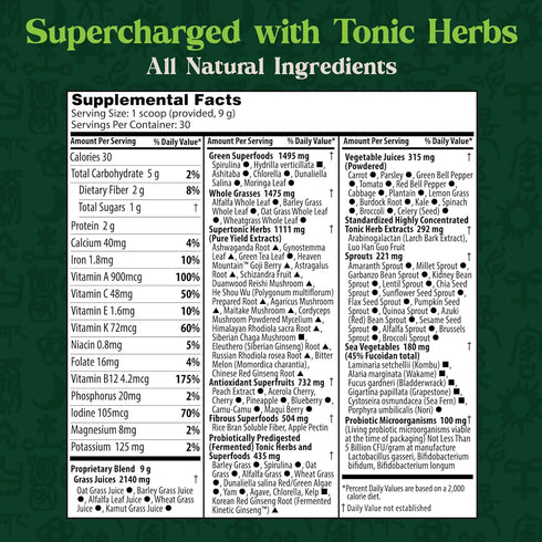 Packet 91 Dragon Herbs Tonic Alchemy Superfood Greens Powder - Single Serve - Ingredients: Tonic Herbs, Ashwagandha