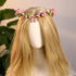 MOSTORY Pink Elf Flower Crown Handmade Fairy Headpiece Floral Tiara Woodland for Women Girls Spring Wedding