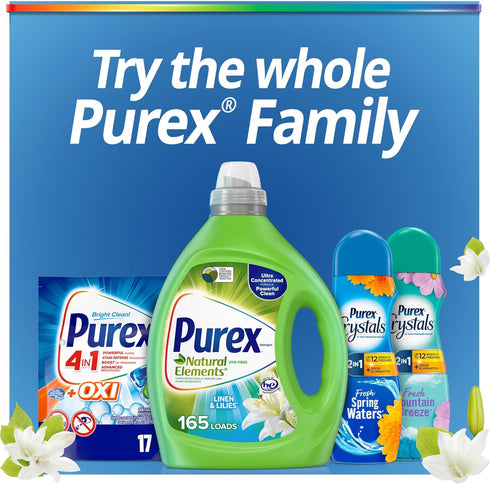 Purex Liquid Laundry Detergent, Ultra Concentrated, Linen & Lilies, 82.5 Ounce (165 Loads)