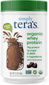 simply tera's organic whey protein powder, dark chocolate flavor