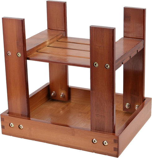 2 Pack 11 9 10 Inch Bamboo Step Stool, Bamboo Shower Bench, x x Foot Stool, Seat Stool for Home, Garden, Living Room