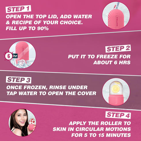 Ice Roller for Face and Eye - Pink Silicone Ice Roller, Gua Sha Face Massage, Facial Cube for Skincare Gift for Men &