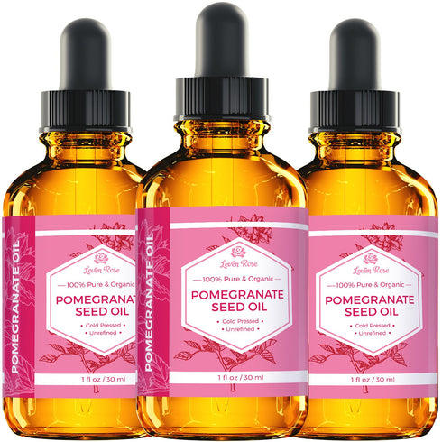 Leven Rose Pomegranate Seed Oil, 100% Pure Unrefined Cold Pressed Moisturizer for Hair, Skin, and Nails 1 oz
