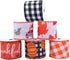 VATIN Fall Wired Ribbon, 2.5 Inch x 90 Feet, Buffalo Plaid/Pumpkin/Maple Leaves for Wreath Bows, Thanksgiving Decor