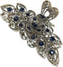 Women Fashion Retro Metal Alloy Rhinestone Large Size Fancy Hair Claw Jaw Clips for Thick Hair (Ink-Blue Colour 1)