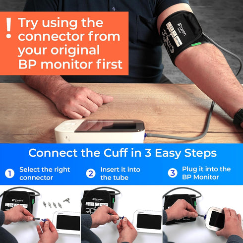 Extra Large Cuff Compatible with Omron, Curved Fit, 9"-20.5" Inches (22-52CM), XL Replacement Cuff for Big Arms