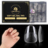 UNA GELLA Extra Short Almond Nail Tips - 504 Pcs Pre-Filed Soft Gel x Nail Tips for Home DIY Salon