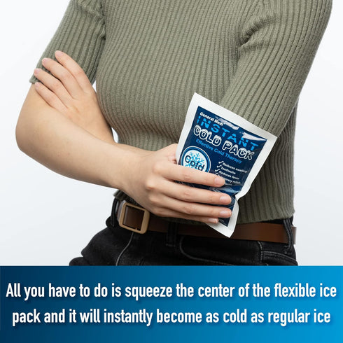 General Medi Instant Ice Cold Pack (4”x 5.5”) – 8 Packs Disposable Cold Therapy Ice Packs for Pain Relief and
