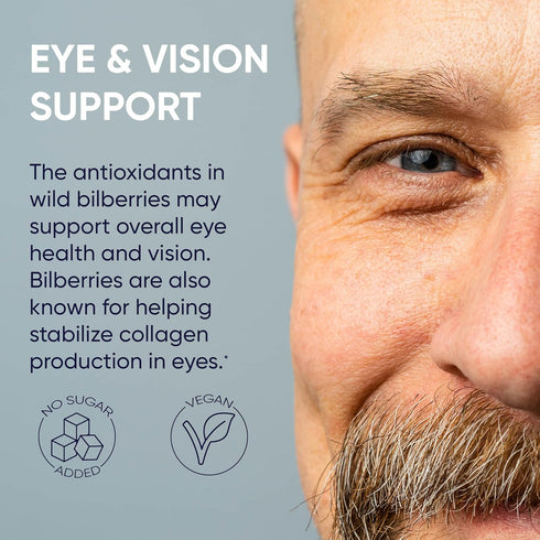 Wild Bilberry Extract for Eyes, USDA Organic 3.4oz Liquid Supplement with High Bioavailability