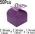 Purple Wedding Party Favors Treat Boxes - Small Candy Gift Wrapping Boxes, 50 Count for Baby Shower, Birthday