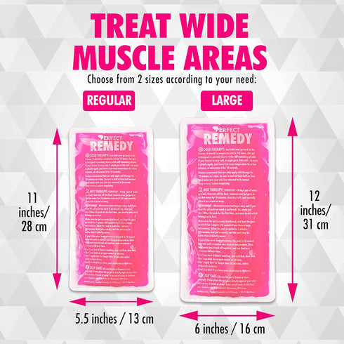 2 Pack Reusable Gel Ice Packs for Injuries, Flexible Hot and Cold Pack for Pain Relief, Large Pink