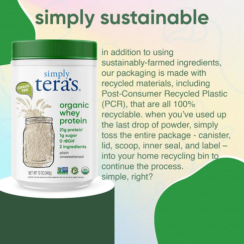 simply tera's Organic Whey Protein Powder - Bourbon Vanilla Flavor