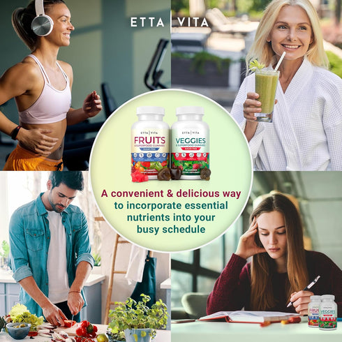 Everyday Debloat & Detox Gummies - Sugar-Free Fruits and Veggies Supplement, 120 Chews, Vegan