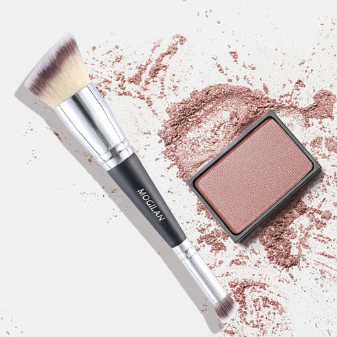 Professional Dual-Ended Makeup Brush for Buffing, Blending Foundation, Concealer, and Cream Products