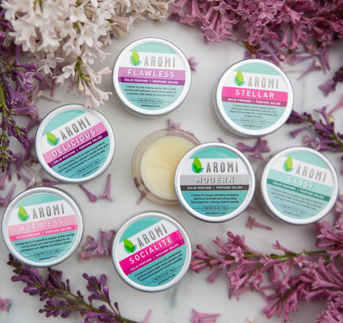 Aromi Hot Mess Solid Perfume | Fruity Floral Fragrance, Vegan, Travel, Funny Gift Idea, Grapefruit, Rose, Orchid
