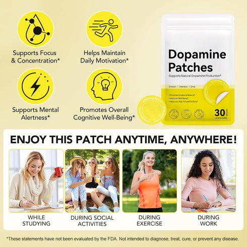 WELOSUER 2Packs Dopamine Patches Extra Strength,Mood Support Patches for Daily Mental Wellness,Mood Boost & Positivity