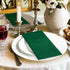 KAMMAK 100 Pack Disposable Cloth-Like Dark Green Dinner Paper Napkins - Premium Thick with Flatware Pocket