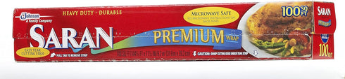 Saran Premium Plastic Wrap, 100 Sq Ft