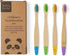 Wild & Stone Organic Children's Bamboo Toothbrush - 4 Pack, Soft Fibre Bristles, 100% Biodegradable Handle