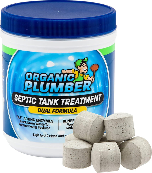 Septic Tank Cleaner Treatment, Bacteria x Natural Enzyme Flushable Bio Tabs for Sewage Waste & Field System