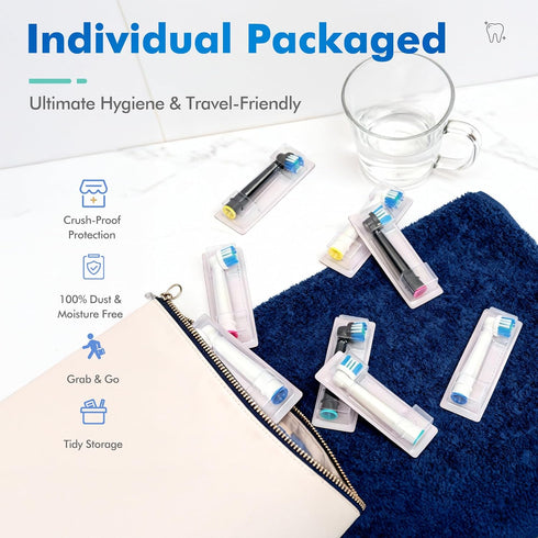 Pack 8 7000, OralB 1000, 9600, 500, 3000, 8000 Replacement Toothbrush Heads Compatible with Oral B, of Professional