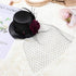 Small Top Hat Hair Clip, Black Veil Flower Decor for Masquerade and Halloween