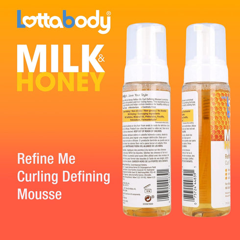 Lotta Body Refine Me Curl Defining Mousse, Medium Hold for Soft Curls, Moisturizes, Controls Frizz, 7 Fl Oz