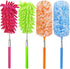 4 pcs Microfibre Feather Duster, Extendable 13" to 30", Washable Cleaning Tool for Office, Car, Computer, Furniture,