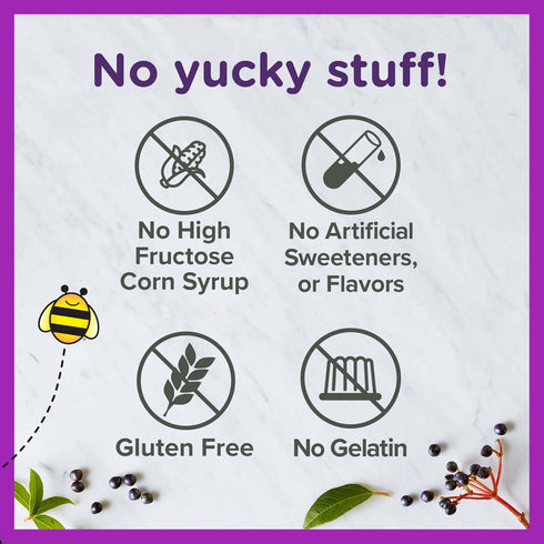 Zarbee's Elderberry Gummies for Kids, 42 Count, with Vitamin C, Zinc & Elderberry, Daily Children's Immune Support