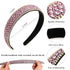 Wecoe 4 Pack Rhinestone Headbands, Glitter Sparkly Diamond Flower Hair Accessories for Girls and Women