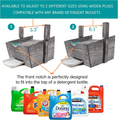 Besuerte Laundry Detergent Stand - Farmhouse Shelf, Liquid Detergent Holder, Laundry Soap Organizer for Laundry Room