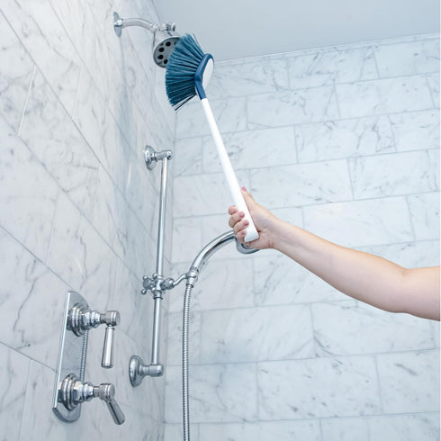Unger EZ Reach Shower Tub & Tile Scrub Brush, Bathroom Cleaning Supplies, Great for Showers, Fixtures, Bathtubs