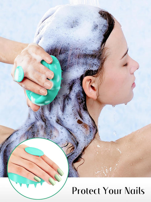 HEETA Scalp Massager Hair Growth 2-Pack, Soft Silicone Shampoo Brush for Dandruff Removal and Head Massage