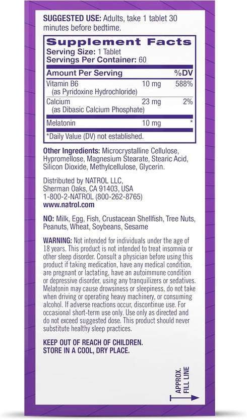 Natrol Sleep Advanced Melatonin, 10mg Time Release Tablets, Nighttime Sleep Aid